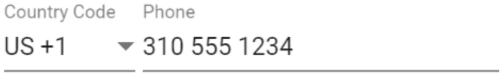 Phone Number Field Usage Example