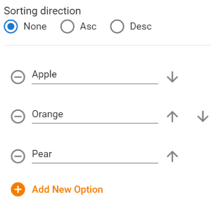 List Selection Field Options