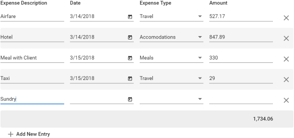 Table Component Usage Example