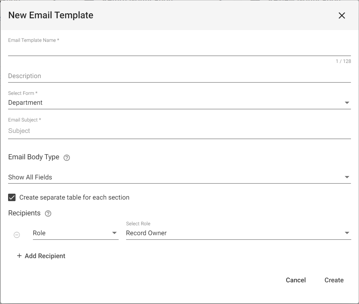 Email Template Dashboard Create And View Emails GW Apps Support