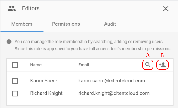 Managing Role Members add and search