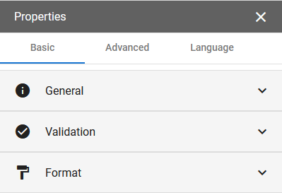 Form Editor Basic Field Properties