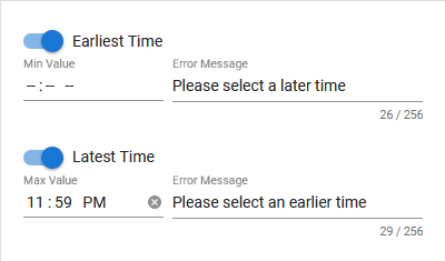 Validation Time Field