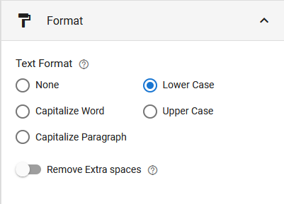 Form Editor Field Properties Format Text