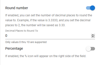 Form Editor Field Properties Format Number