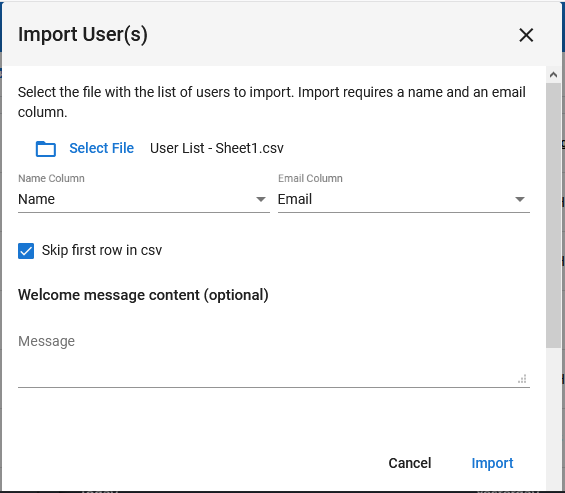 Import Users Example