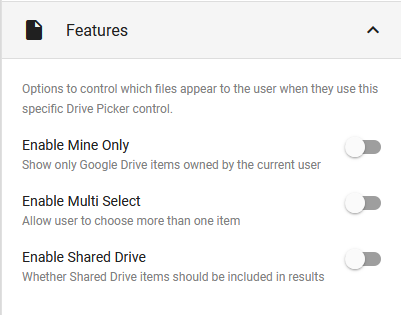 Form Editor Field Properties Drive Picker Options