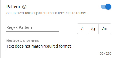 Validation Text Field Regex