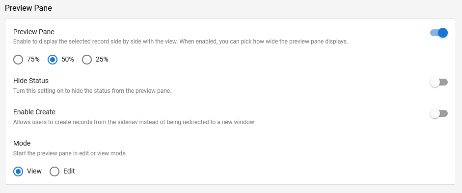 View Editor Preview Pane