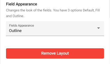 Form Appearance remove layout