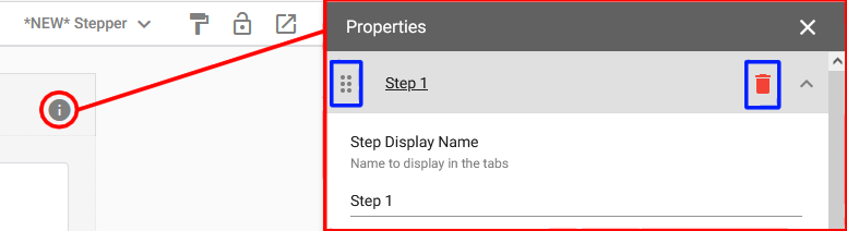 Stepper Rearrange and Delete