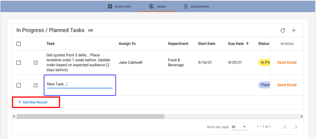 Embedded View Tasks