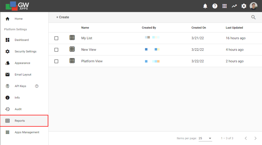 Platform Reports